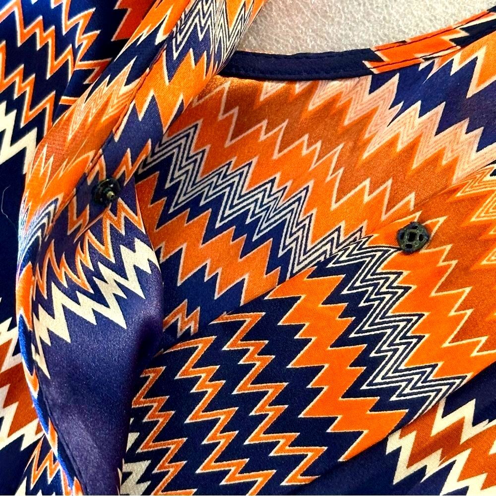 Parker Silk Chevron Print Mini Dress Sz S - Picture 5 of 5